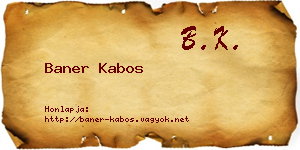 Baner Kabos névjegykártya